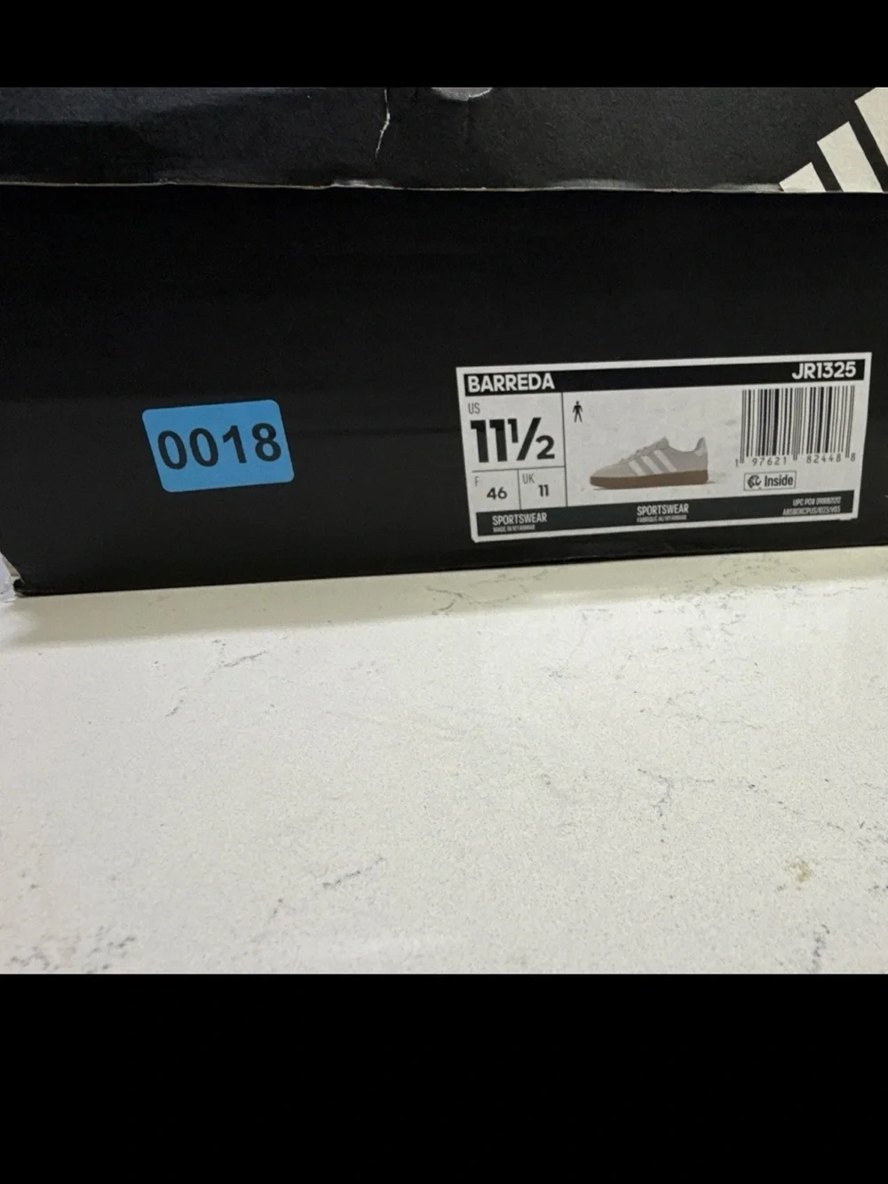 Adidas Barreda Low Grey White Gum US Men 11.5 Women 12.5 JR1325